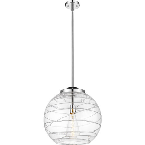 Ballston Athens Deco Swirl LED 15.75 inch Polished Chrome Pendant Ceiling Light in Clear Deco Swirl