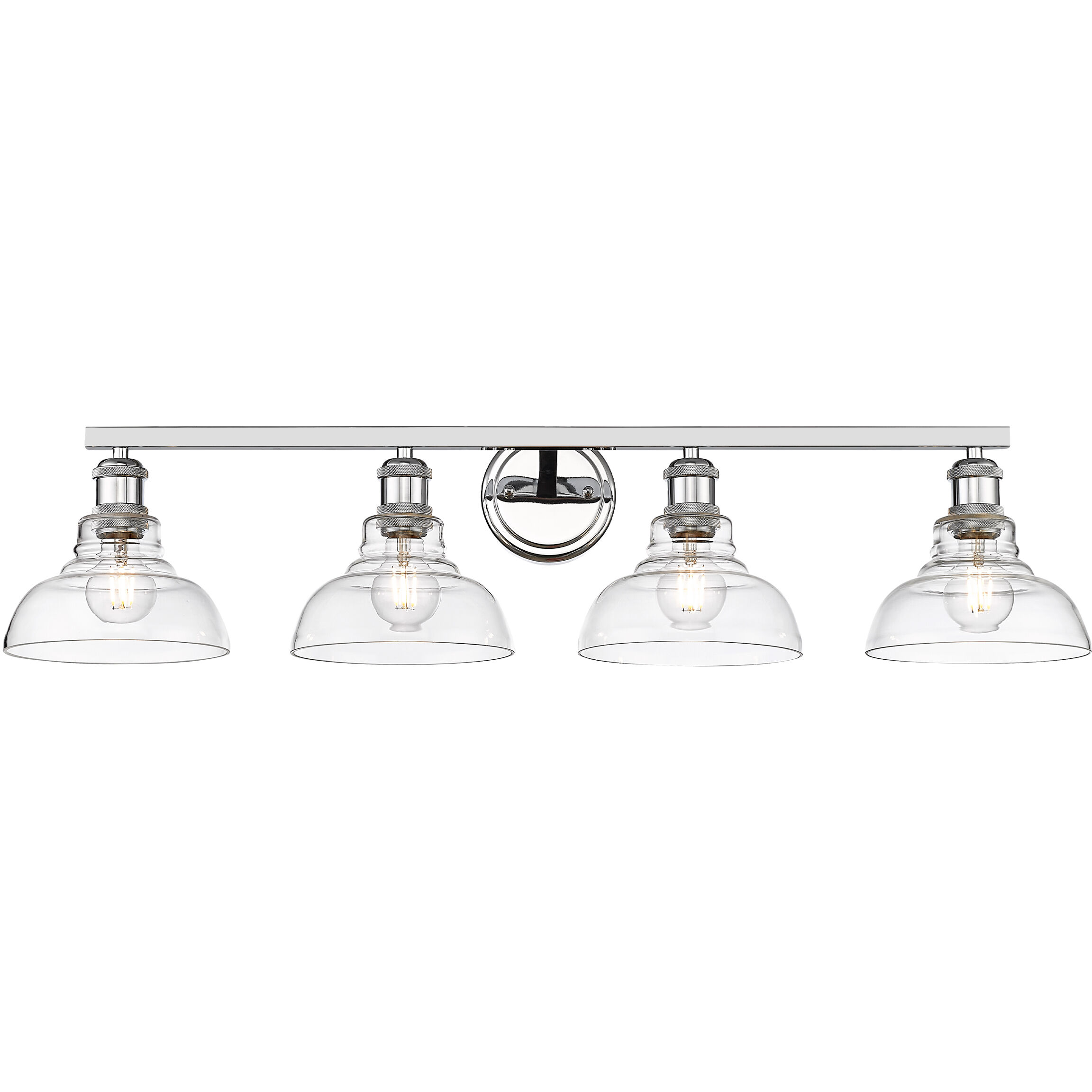 Yep Carver Vanity Wall Light in Chrome, Clear Glass