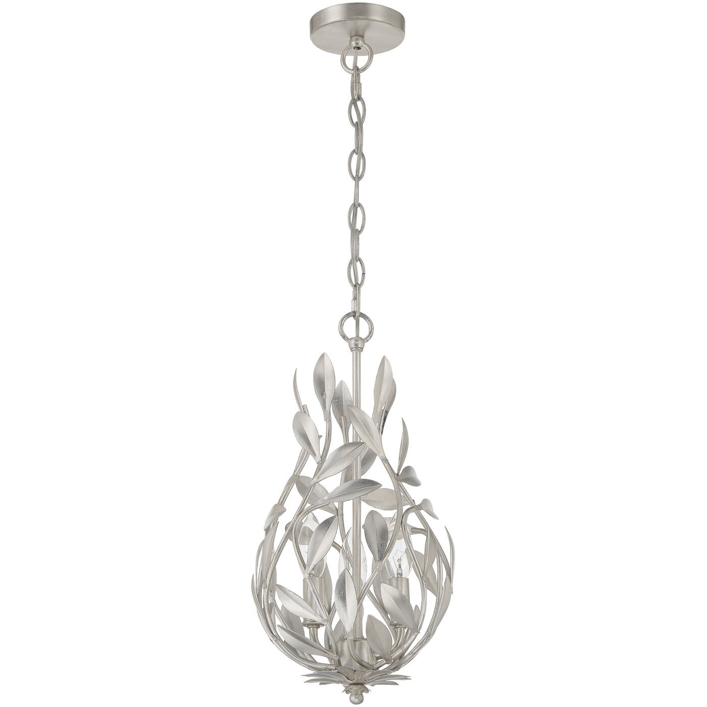 Broche 3 Light 9 inch Antique Silver Chandelier Ceiling Light