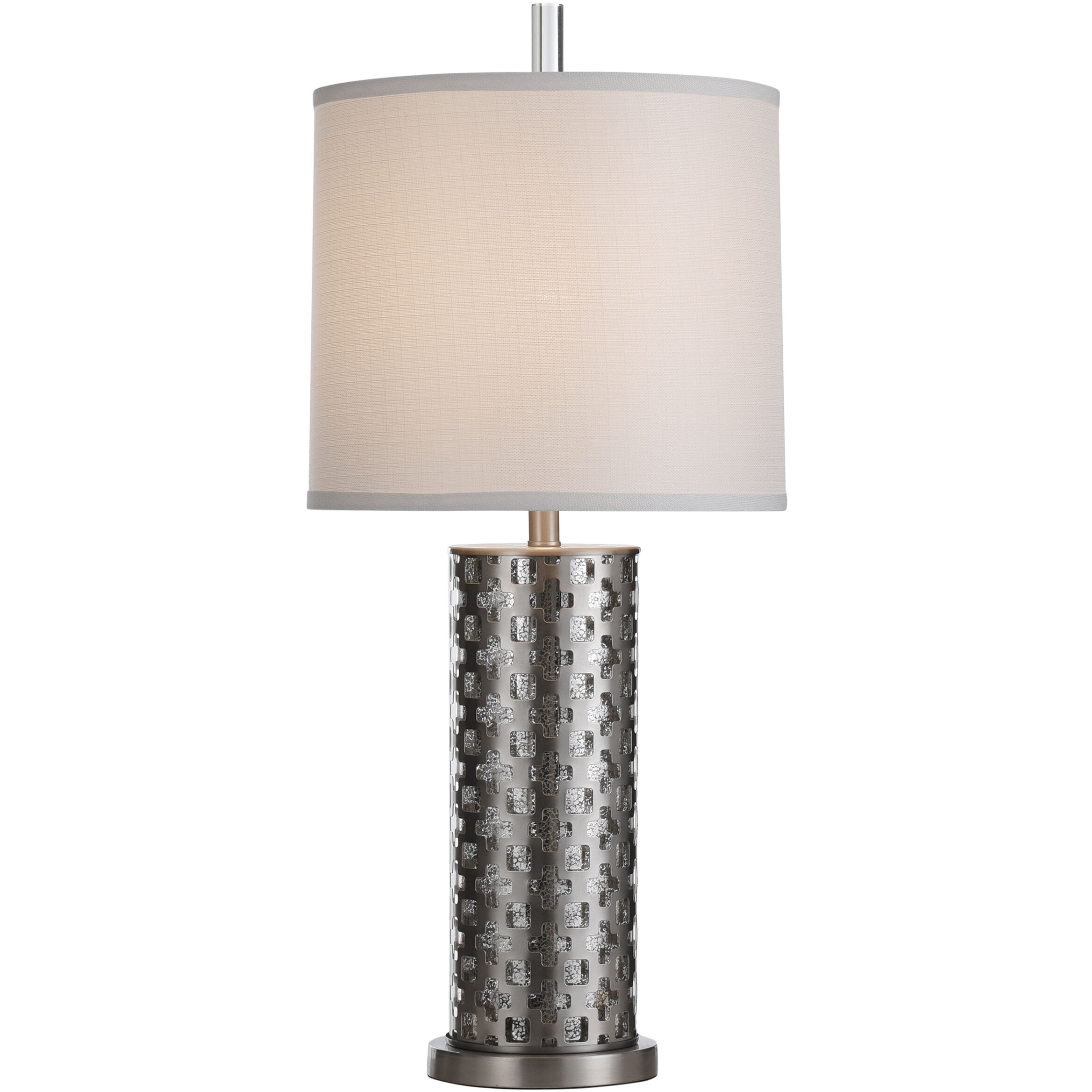 Signature 33 inch 100 watt Brushed Steel Table Lamp Portable Light