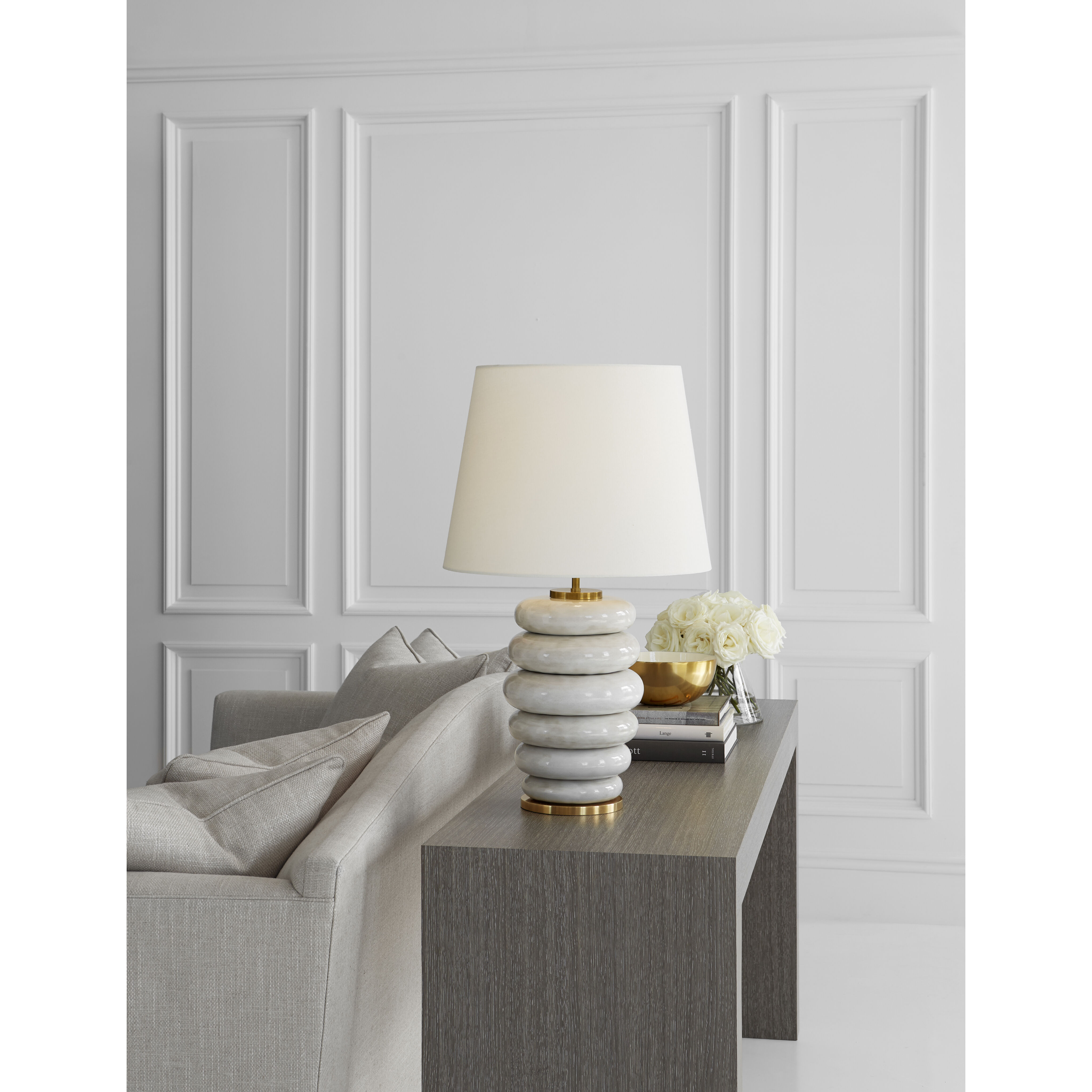 Kelly Wearstler Phoebe 28.5 inch 75.00 watt Antiqued White Ceramic Table Lamp Portable Light