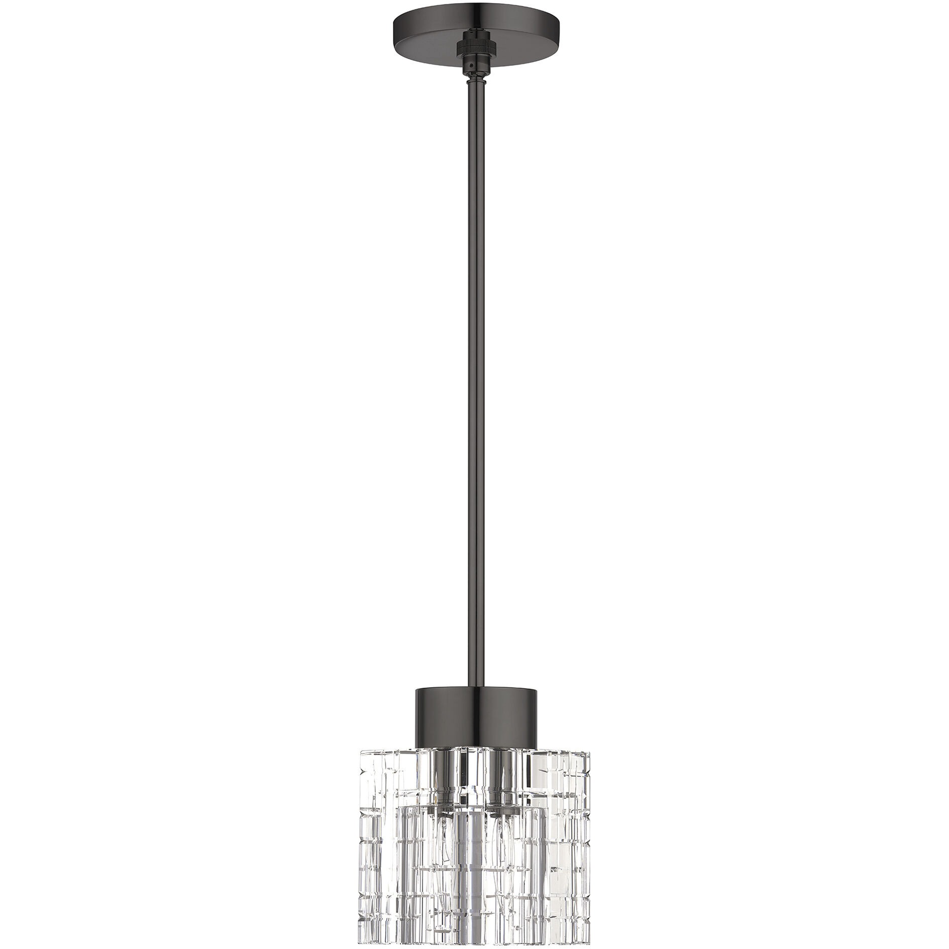 Rotterdam 1 Light 5 inch Black Chrome Semi Flush Mount Ceiling Light