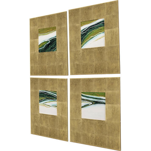 Galaxy Series Green and Metallic and White and Turquoise Wall Sculpture