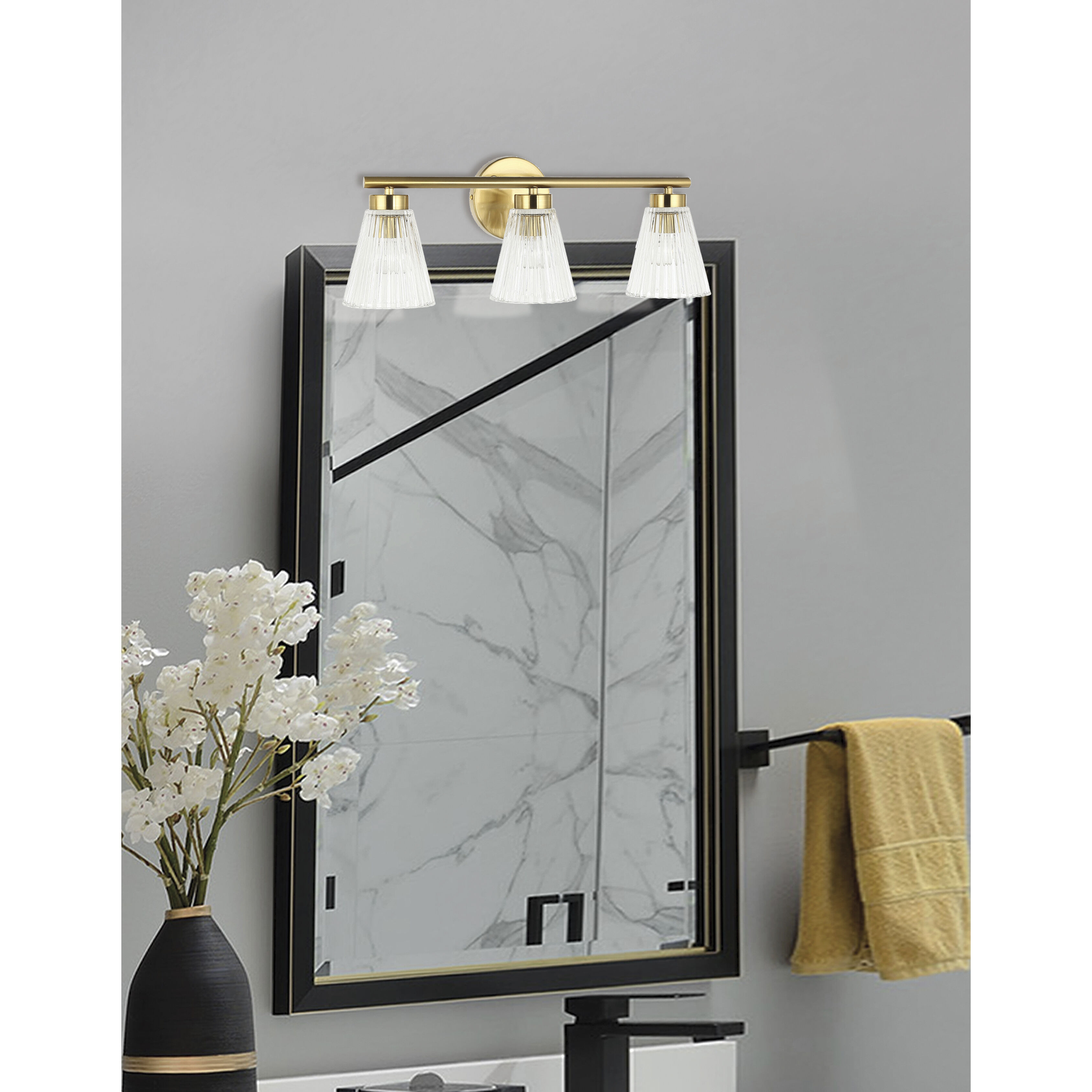 Vienna 3 Light 21 inch Aged Brass Vanity/Bath Bar Wall Light