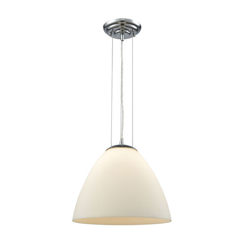 Belle Mare 1 Light 12 inch Polished Chrome with White Mini Pendant Ceiling Light
