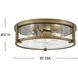 Lowell 3 Light 16 inch Brushed Bronze with Clear glass Foyer Light Ceiling Light, Flush Mount