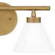 Ira 2 Light 16 inch Weathered Brass Bath Light Wall Light