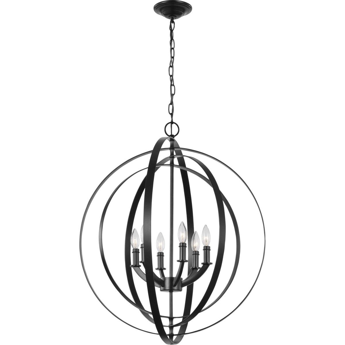 Equinox 6 Light Matte Black Pendant Ceiling Light