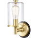 Marlowe 1 Light 5 inch Black Satin Brass Bath Vanity Light Wall Light