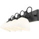 Hines 4 Light 34.5 inch Matte Black Bath Vanity Light Wall Light in Opal Glass