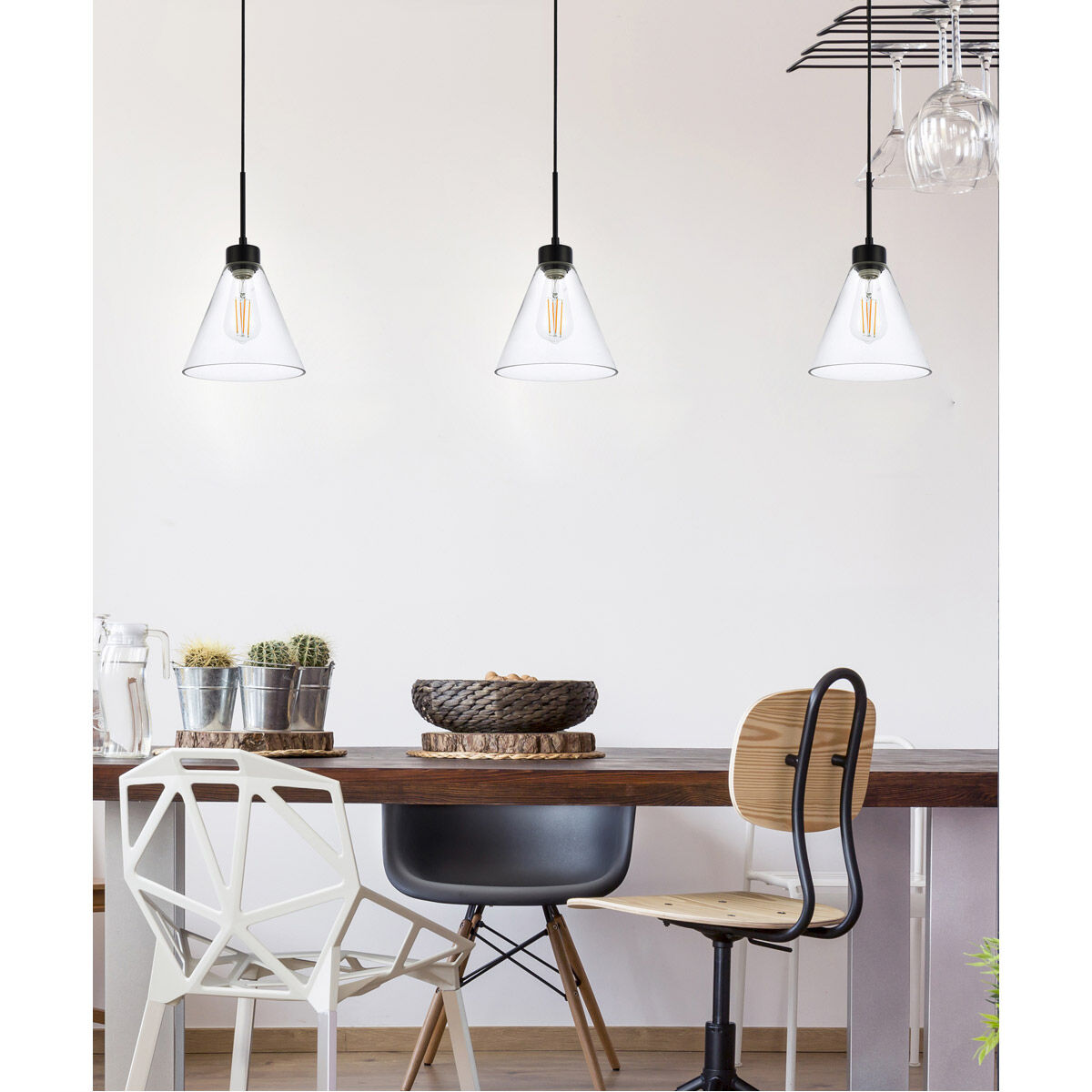 Mera 1 Light 8 inch Black Pendant Ceiling Light
