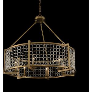 Verona 6 Light 32 inch Brushed Pearlized Brass Pendant Ceiling Light