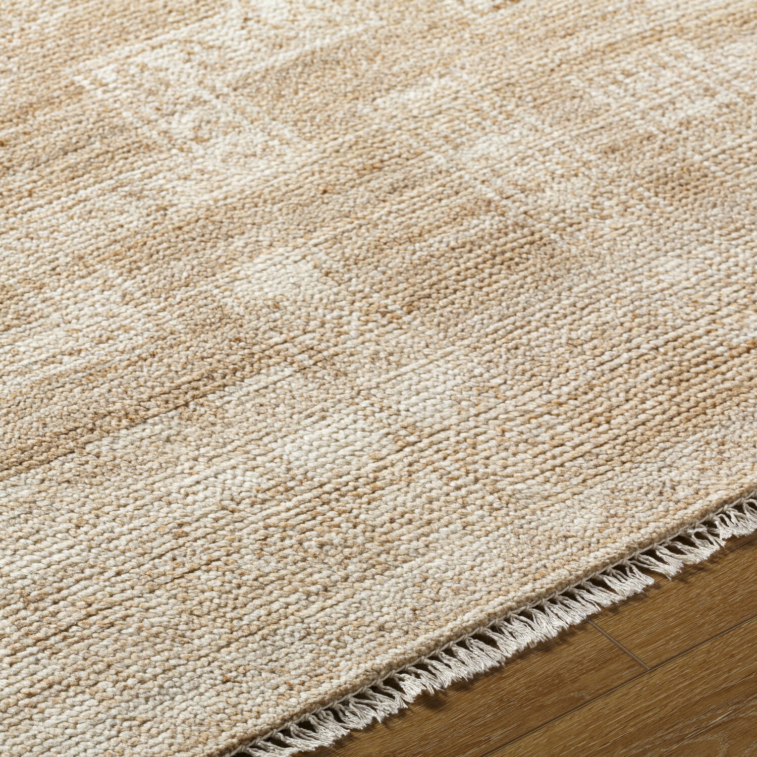Kunal 108 X 72 inch Pearl / Natural Handmade Rug in 6 x 9