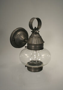 Onion 1 Light 10 inch Antique Copper Outdoor Wall Lantern in Optic Glass
