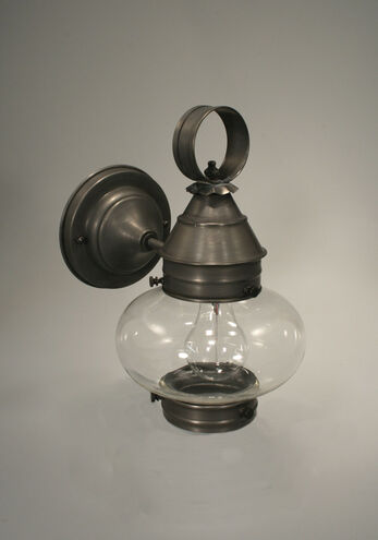 Onion 1 Light 10 inch Antique Copper Outdoor Wall Lantern in Clear Glass