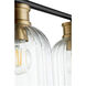 Monarch 3 Light 23 inch Noir and Aged Brass Vanity Light Wall Light