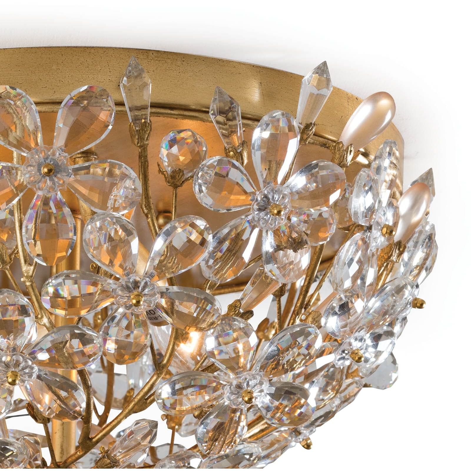 Cheshire 2 Light 14 inch Gold Leaf Flush Mount Ceiling Light