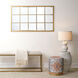 Shelby White Hide and Antique Brass Metal Bench
