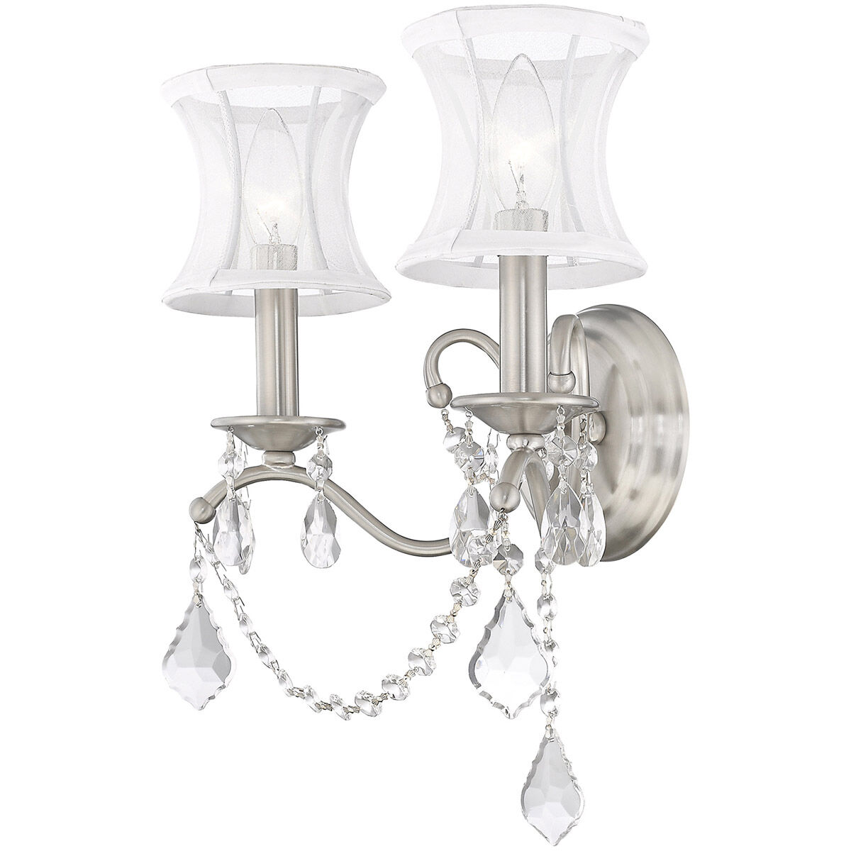 Newcastle 2 Light 12 inch Brushed Nickel Wall Sconce Wall Light