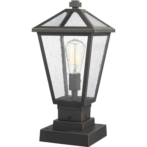 Talbot 1 Light 17.5 inch Oil Rubbed Bronze Outdoor Pier Mounted Fixture in Seedy Glass