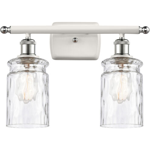 Ballston Candor LED 16 inch White and Polished Chrome Bath Vanity Light Wall Light in Clear Waterglass, Ballston
