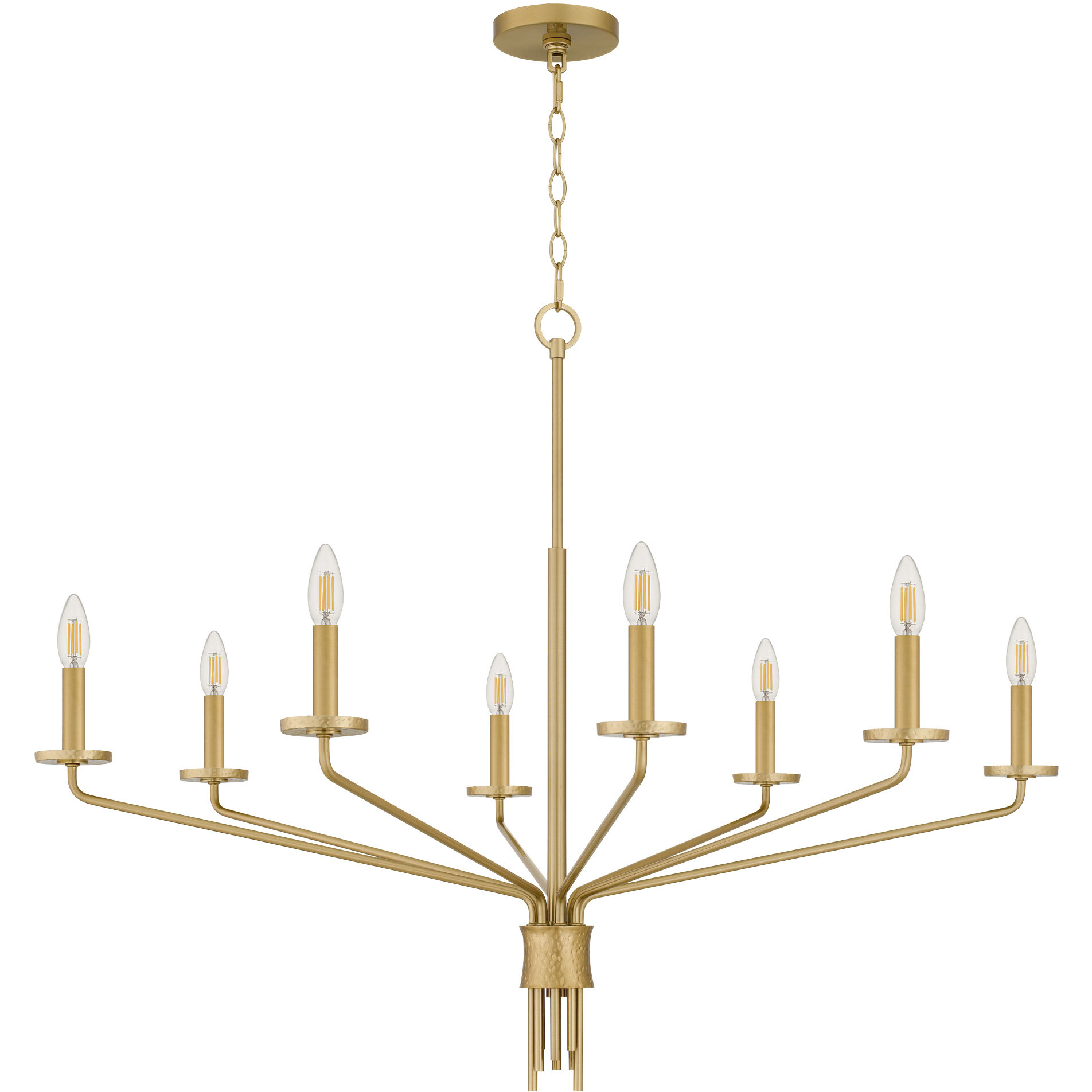 Alexander 8 Light 40 inch Brushed Gold Chandelier Ceiling Light