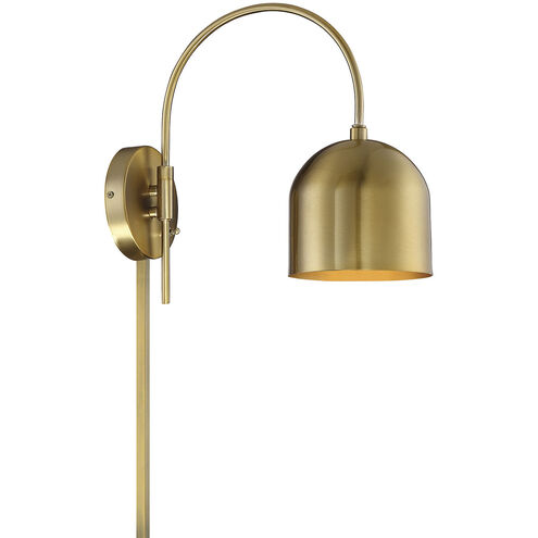 Farmhouse 6 inch 60.00 watt Natural Brass Adjustable Wall Sconce Wall Light