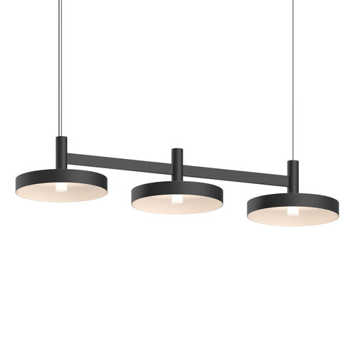 Systema Staccato LED 29 inch Satin Black Linear Pendant Ceiling Light, Pan Shades