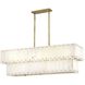 Simone LED 48 inch Burnished Gold Chandelier Ceiling Light in Alabaster, Linear & Oval