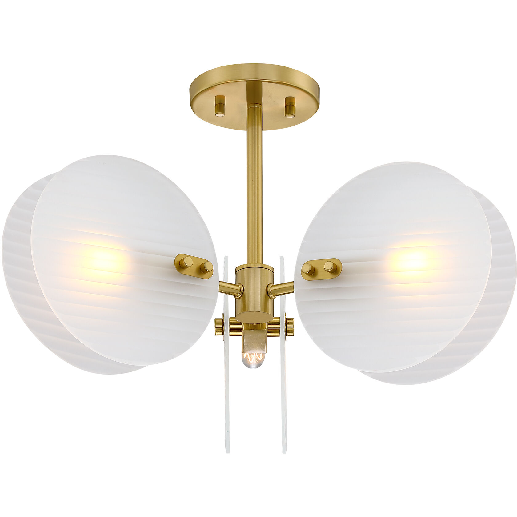 Sky Fall 3 Light 20.75 inch Brushed Gold Semi Flush Mount Ceiling Light
