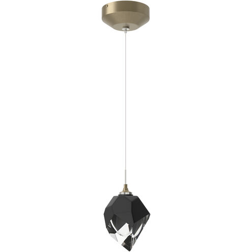 Chrysalis 1 Light 5.5 inch Soft Gold Mini Pendant Ceiling Light in Black Crystal, Small