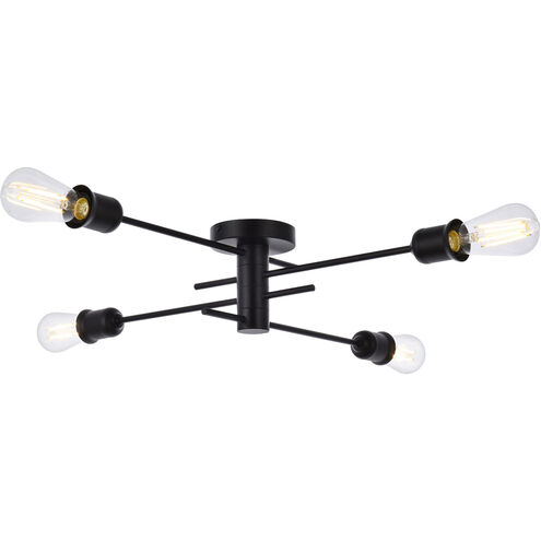 Xavier 4 Light 26 inch Black Flush Mount Ceiling Light