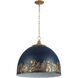 Alison 5 Light 21 inch Vintage Gold Pendant Ceiling Light in Antique Matte Navy