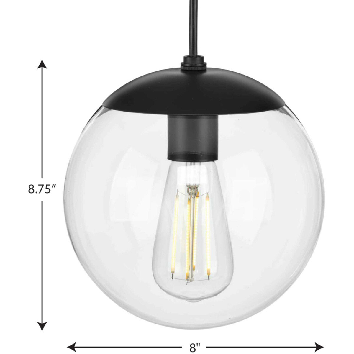 Atwell 1 Light 8 inch Matte Black Pendant Ceiling Light, Small