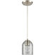 Sprinkle 1 Light 5 inch Satin Nickel Mini Pendant Ceiling Light in Ash Speckled Glass