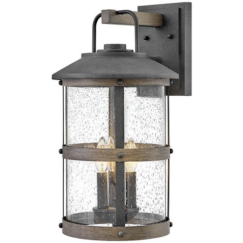 Estate Series Lakehouse Outdoor Wall Mount Lantern in Aged Zinc, Non-LED