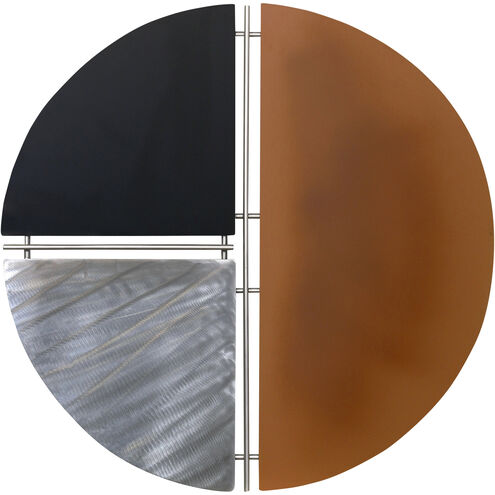 Geo Chart Matte Black-Matte Orange-Etched Silver Wall Art