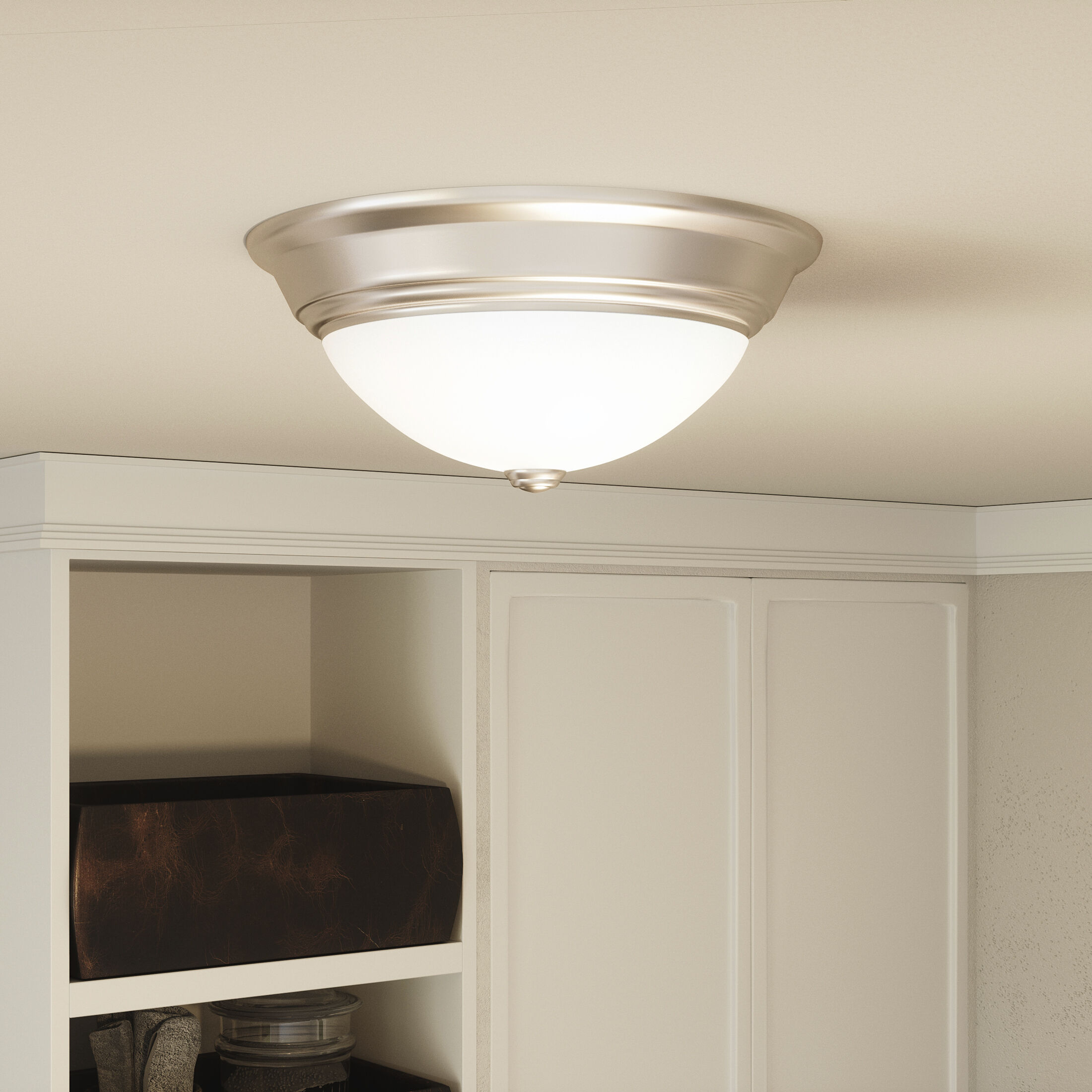 Erwin 2 Light 13 inch Brushed Nickel Flush Mount Ceiling Light