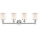 Bell 4 Light 33.5 inch Polished Nickel Bath Vanity Light Wall Light in Matte White