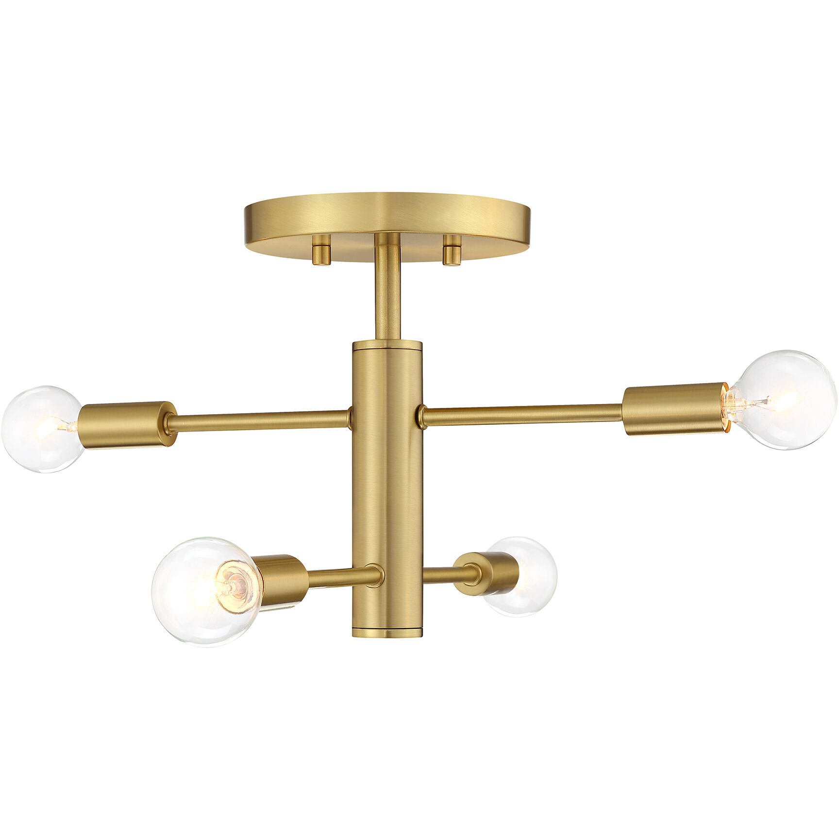 Arlo 4 Light 14.25 inch Brushed Gold Semi Flush Mount Ceiling Light