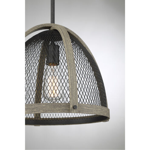 Industrial 1 Light 14 inch Weathered Birch Pendant Ceiling Light