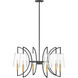 Hanley 6 Light 32 inch Matte Black and Warm Brass Chandelier Ceiling Light