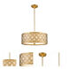 Arabella 3 Light 21 inch Distressed Gold Pendant Ceiling Light, Gilded Nola