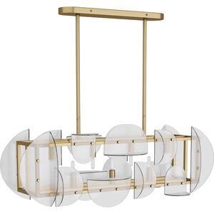 Tilley 7 Light 42.5 inch Antique Brass Linear Chandelier Ceiling Light
