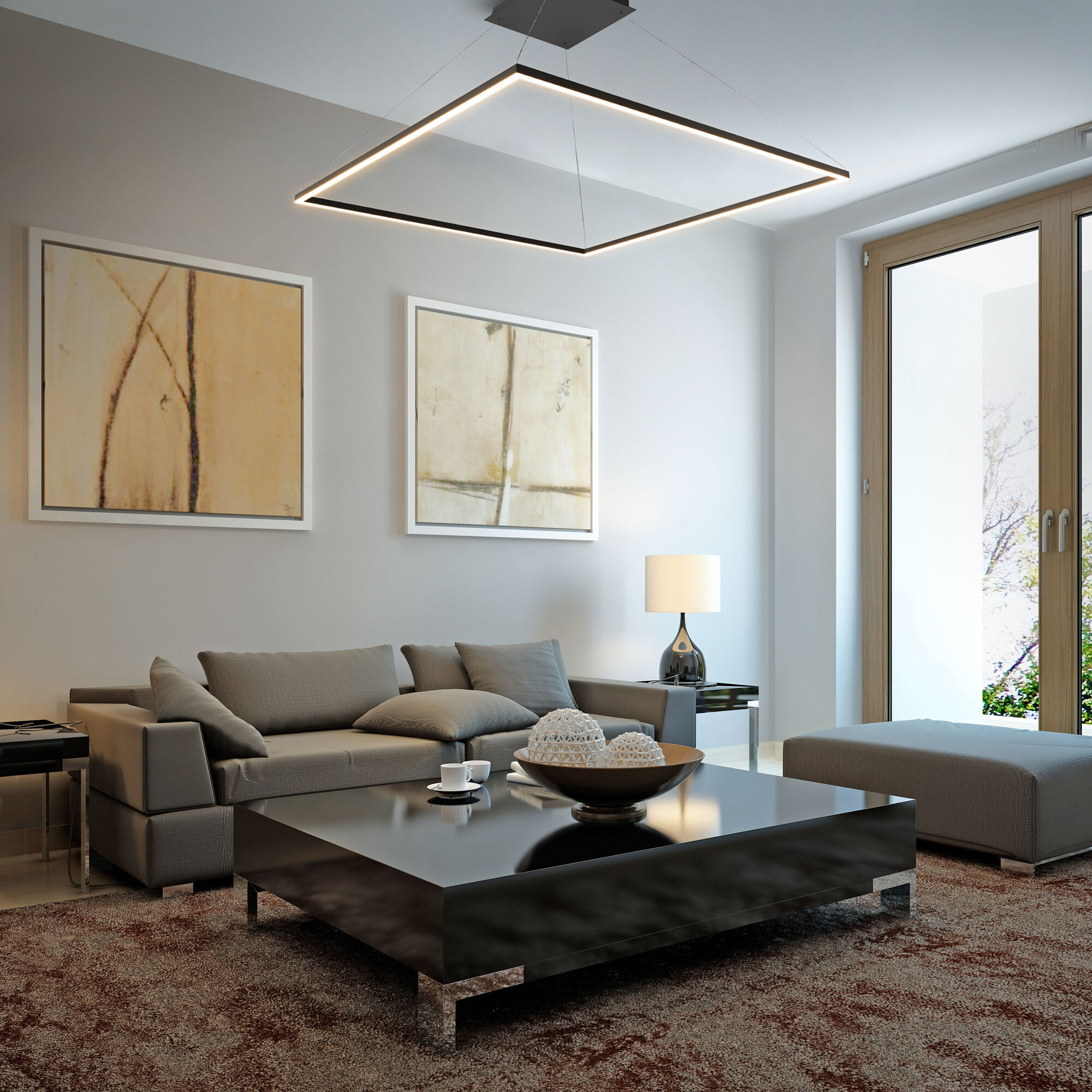 Atria 51.25 inch Black Chandelier Ceiling Light