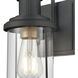 Millburn 1 Light 6 inch Matte Black with Burnished Brass Vanity Light Wall Light