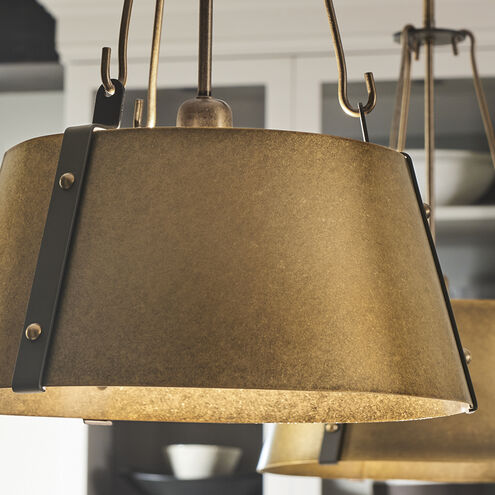 Cartwright 3 Light 19.5 inch Rustic Brass with Oil Rubbed Bronze Indoor Chandelier Ceiling Light