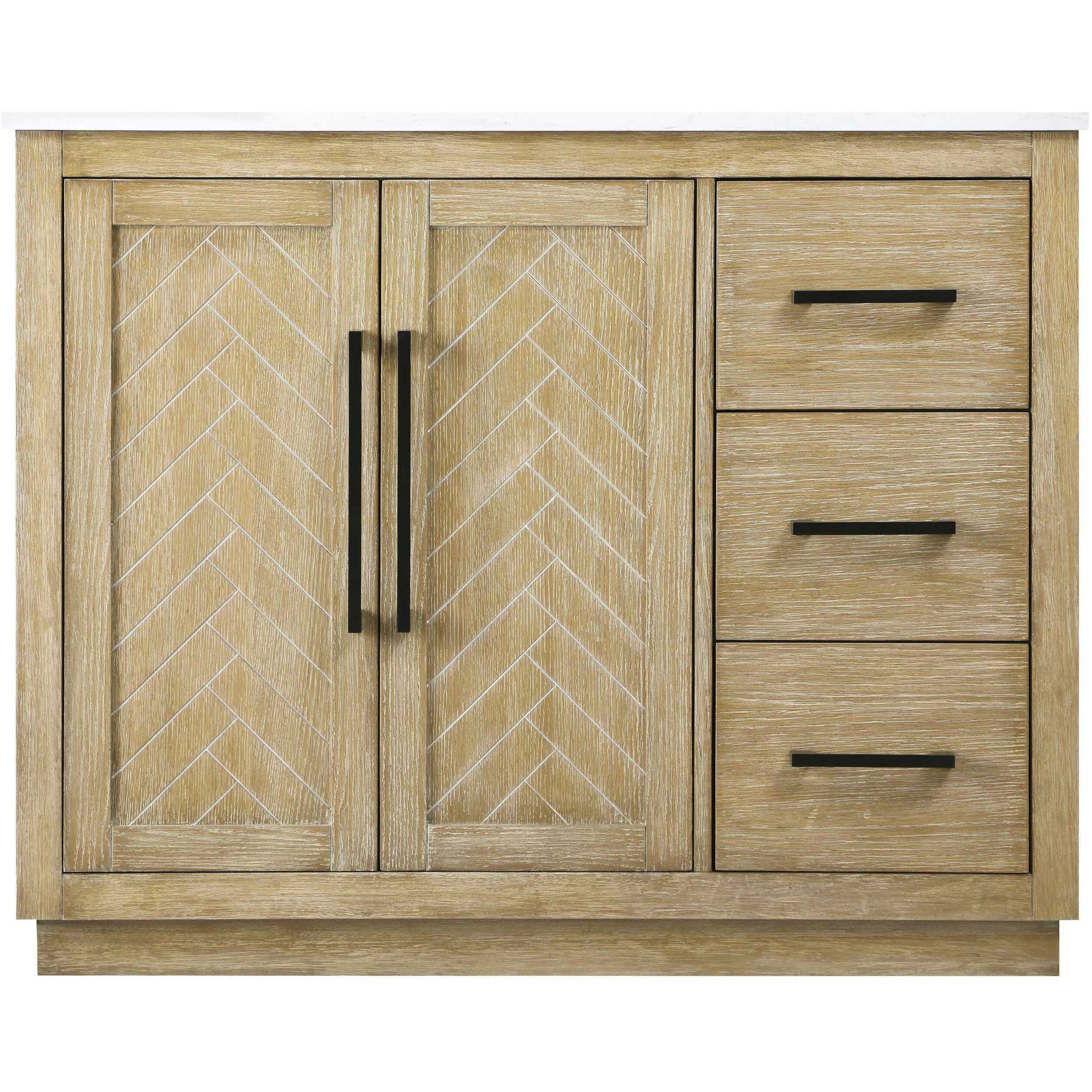 Chase 42 X 34 inch Linen Oak Bathroom Vanity Cabinet