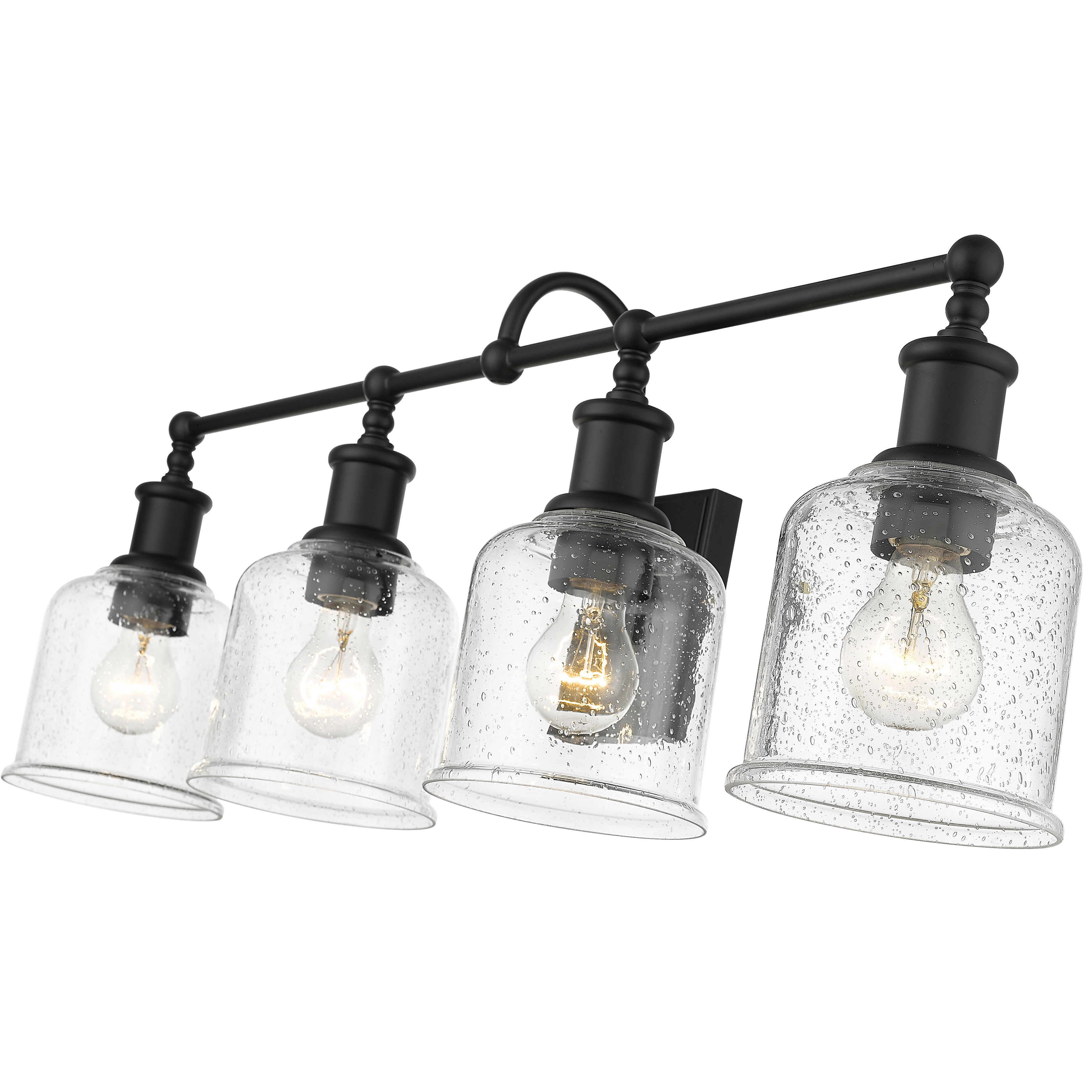 Bryant 4 Light 32 inch Matte Black Vanity Wall Light