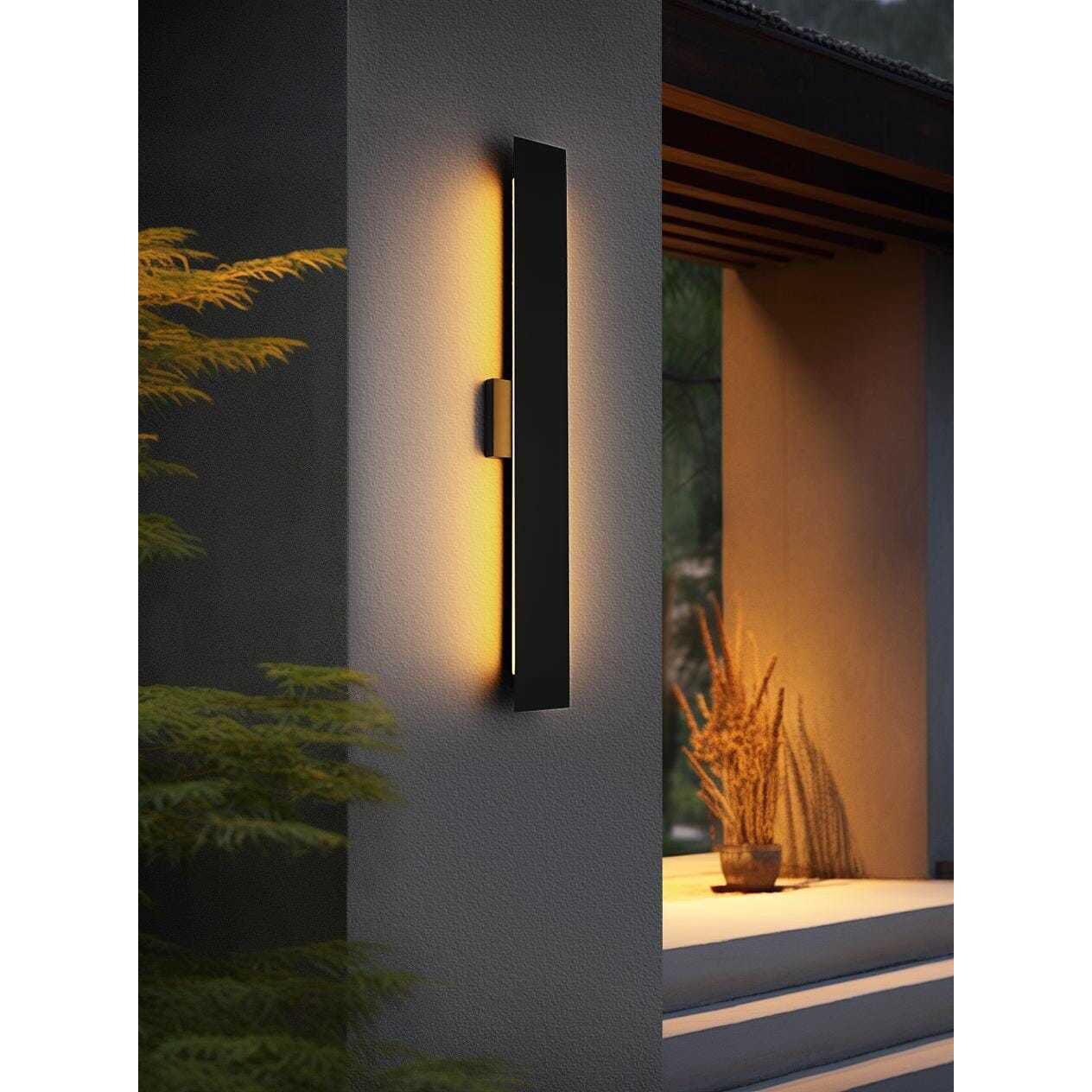 Waylen 2 Light 34 inch Black Outdoor Wall Sconce